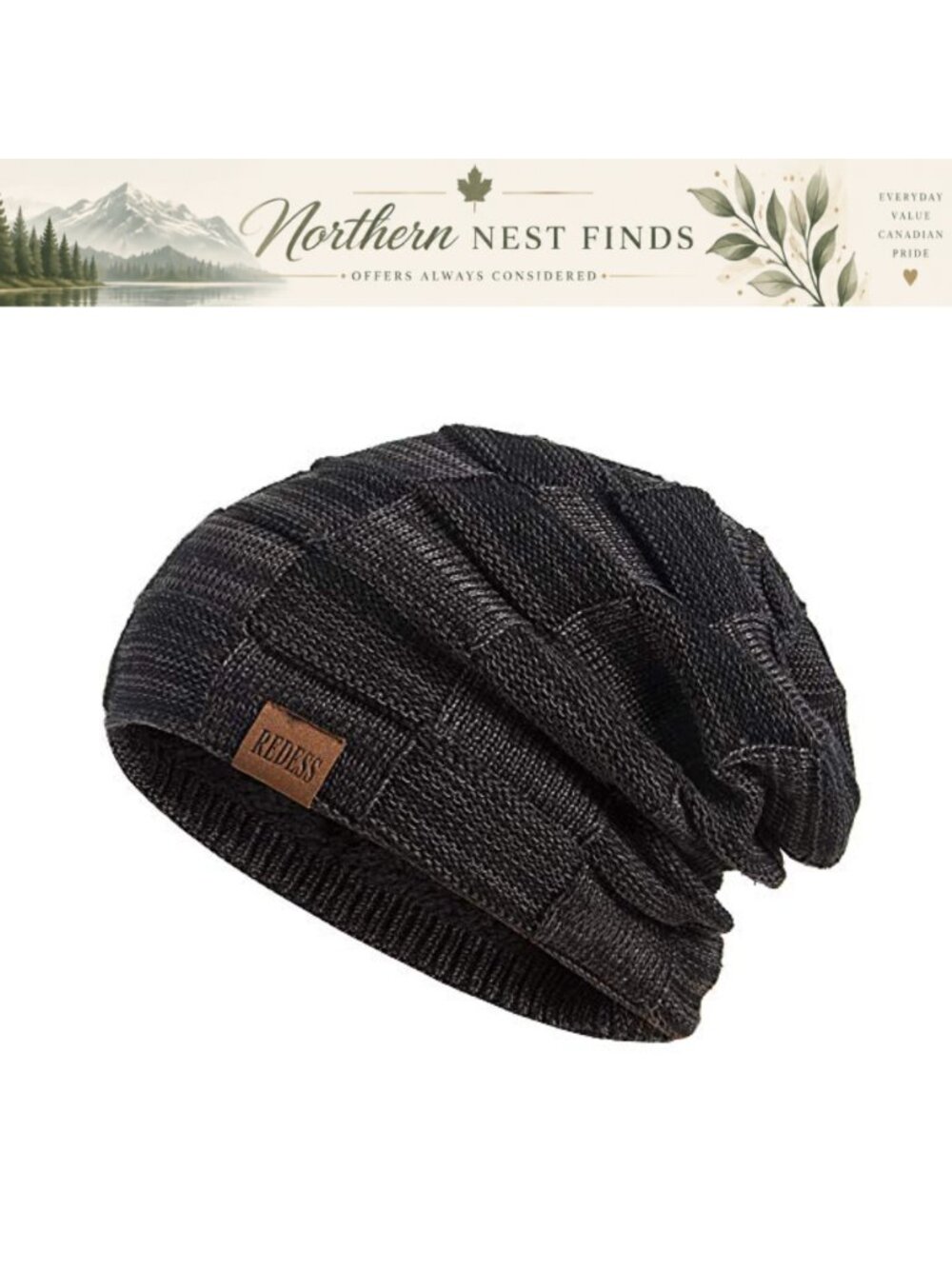 Winter Warm Knit Beanie Hat Slouchy Thick Skull Cap
